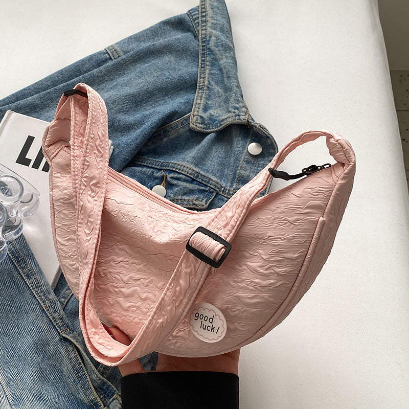 Cute and Versatile Niche Canvas Small Bag for Women2023New Women's Bag Korean Version Crossbody Bag Fashion Single Shoulder Dumpling Bag