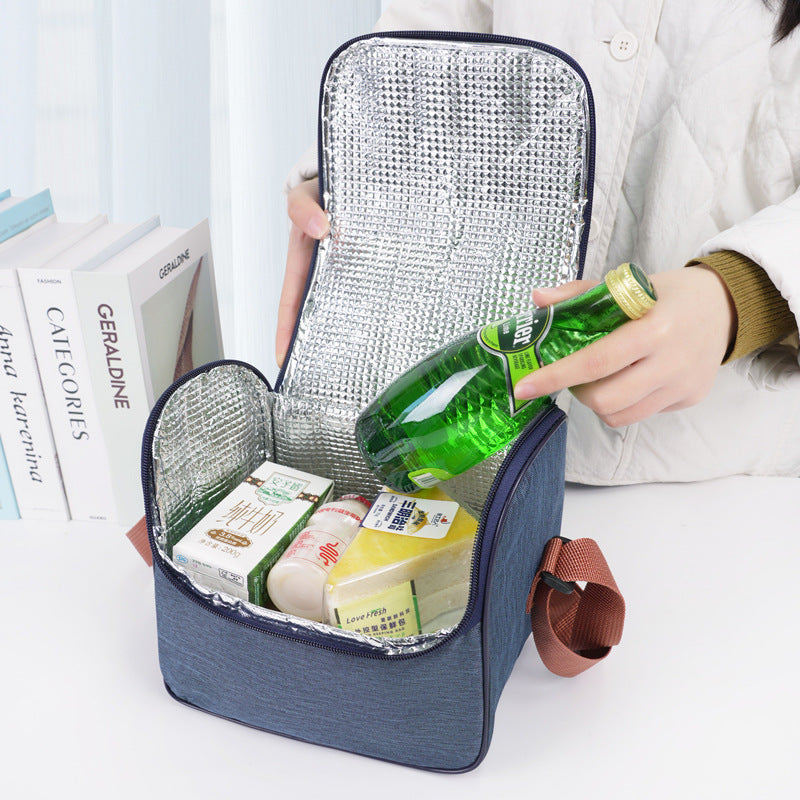 Simple Outdoor Large Capacity Lunch Box Storage Bag, Crossbody Multifunctional Lunch Bag, Portable Handheld Insulated Bento Bag