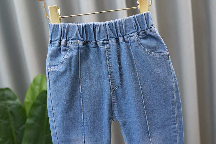 Children's Clothing Wholesale Girls' Jeans Spring and Autumn New Style Medium and Large Children's Slim Pants Baby Casual Girls' Flared Long Pants