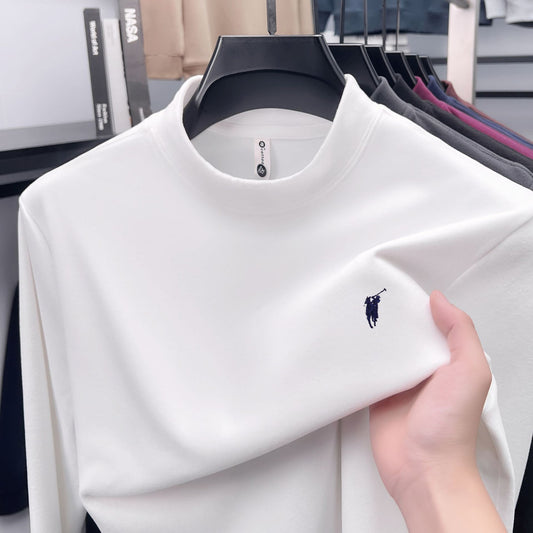 Cross-border foreign trade high-end pony embroidery men's long sleeve t Half Turtleneck Thermal Base Layer Shirt for Men Inner Wear