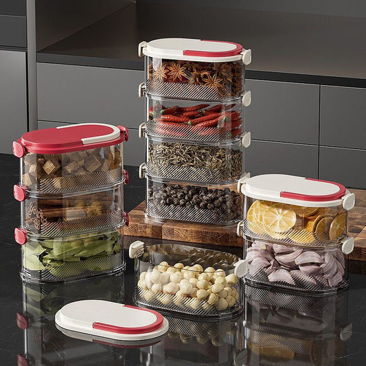 Spice Storage Box Seasoning Jar Box Household Kitchen High-end Sichuan Pepper Aniseed Seed Seasoning Food-grade Storage Box Sealed Jar