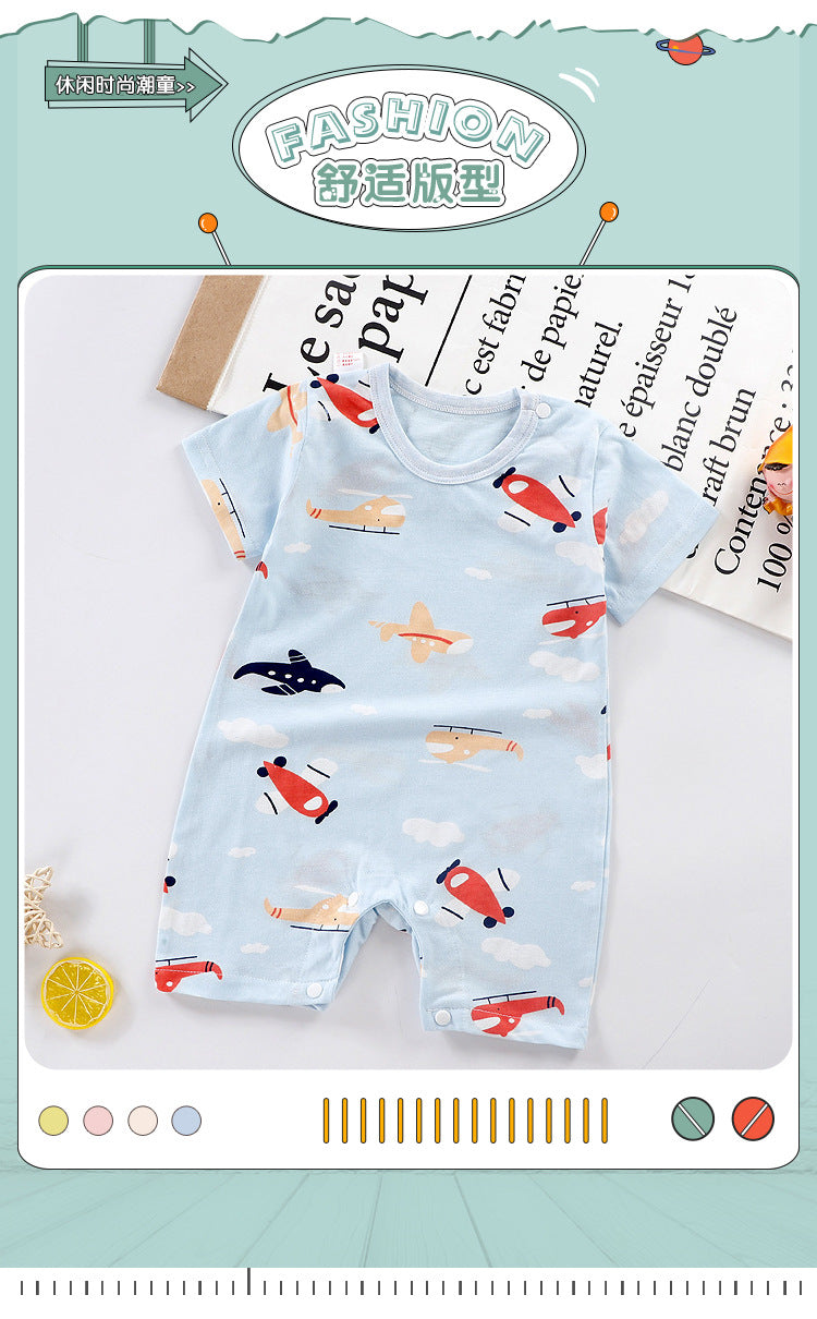 Spring and Summer New Baby Short Sleeve Romper Summer Spring Autumn Thin Newborn Romper a Newborn Short Sleeve Romper A Class
