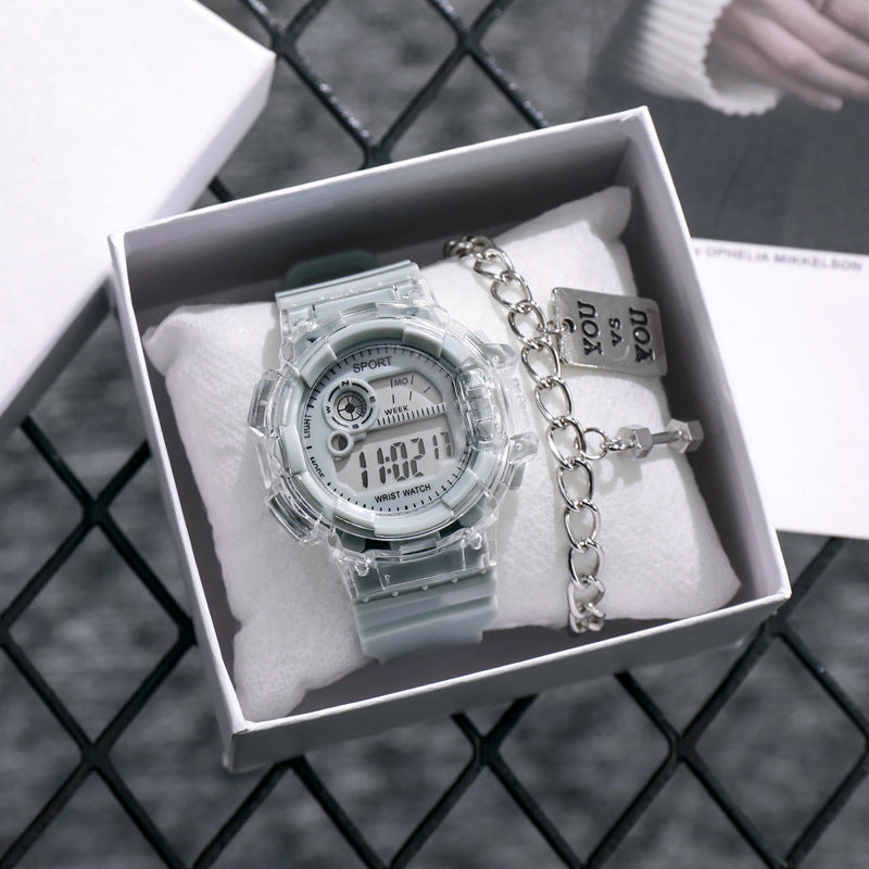 High-Value Electronic Watch for Female Students, Multi-Functional Sports Watch with Alarm Clock, Luminous, Waterproof, Trendy Personality for Middle School Boys