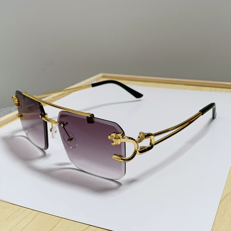 European and American Cross-Border Hot-Selling Double-Beam Edge-Cut Sunglasses for Men Wholesale Trendy Personality Sunglasses for Women sunglasses
