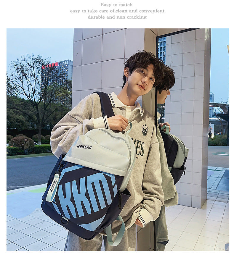 Cross-border Trade Casual Backpack Trendy Letter Waterproof Backpack Large-capacity outdoor travel high-value backpack http://detail.1688.com/offer/972131324440.html