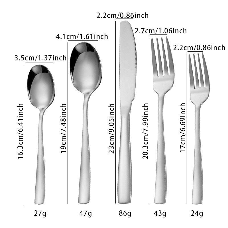 tatableware set Square Handle Stainless Steel Knife Fork Spoon Mail Order Box Color Box Set Titanium Coated Western Steak Knife Fork