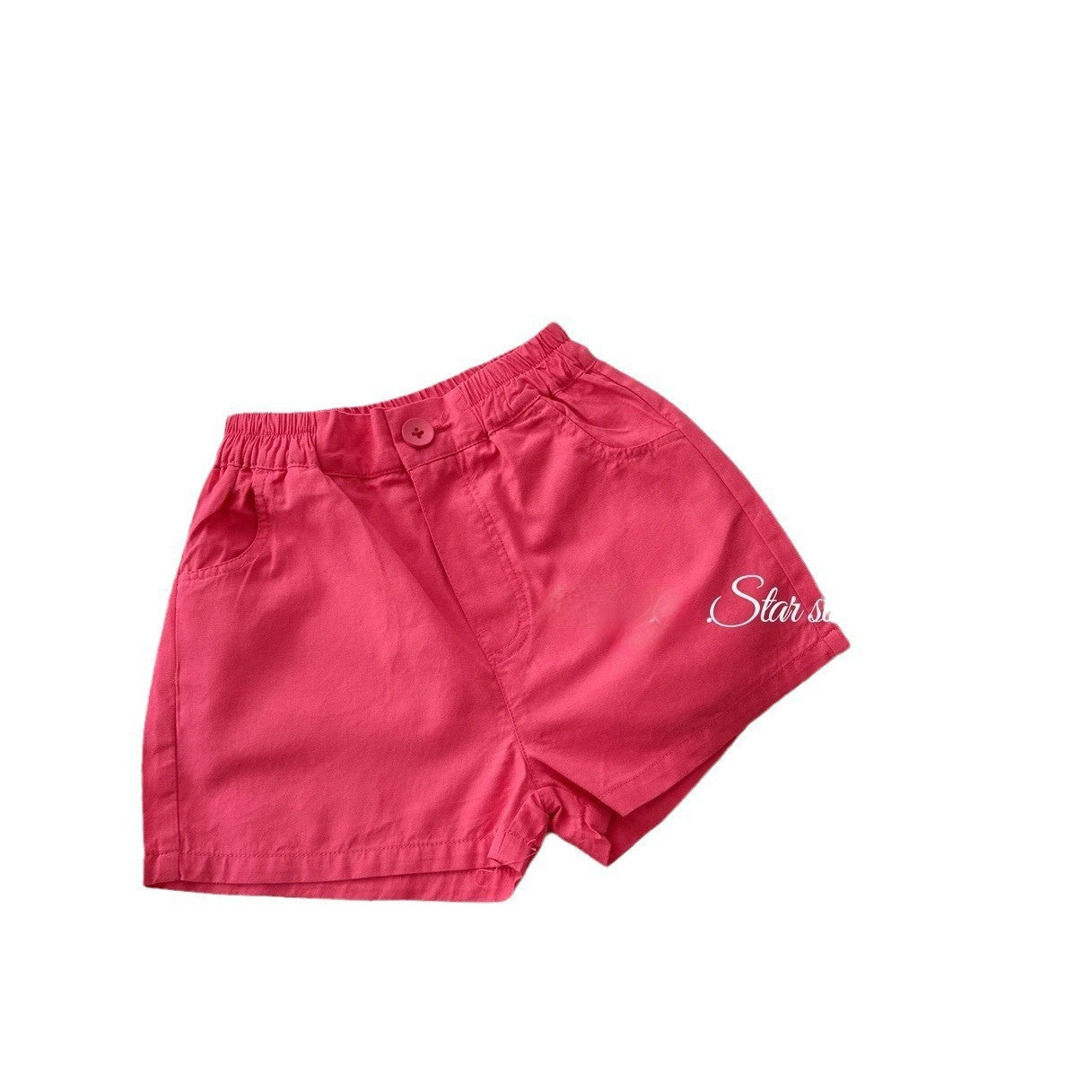 【Little Salted Lemon Seven】Summer New Korean Style Girls' Casual Cute Children's Shorts Baby Solid Color Five-Point Shorts Trendy