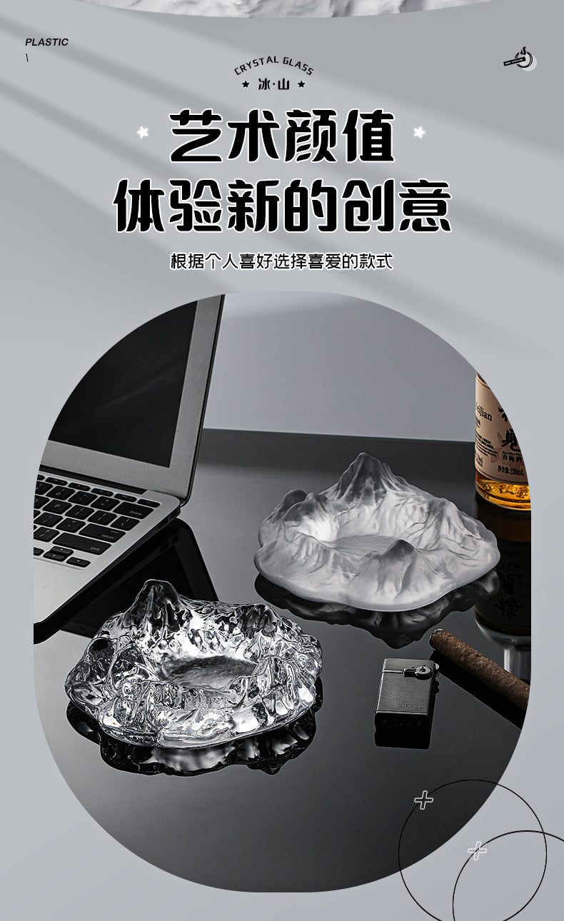 Internet Celebrity Light Luxury Iceberg Ashtray Home Coffee Table Cigar Ashtray Nordic Office Desktop Ornament Decoration Anti-Fly Ash
