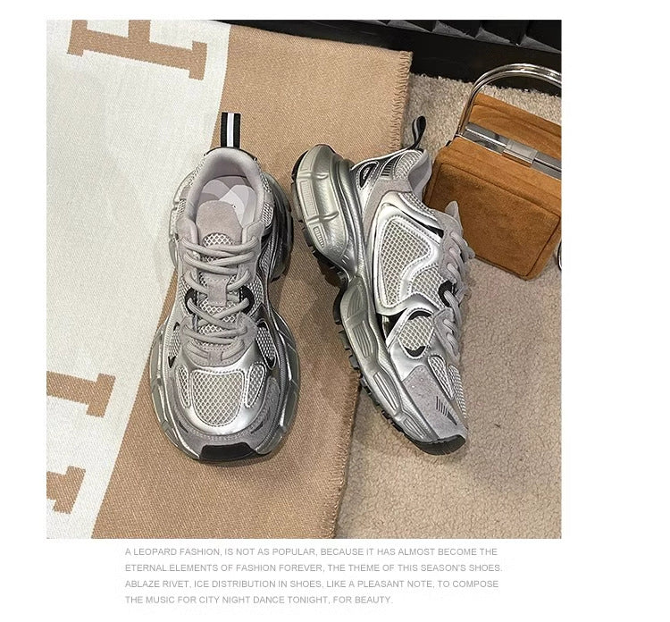 Girls' Dad Shoes Spring and Autumn New Style2024Children's Shoes Mesh Breathable Sports Shoes Medium and Large Children's Running Shoes