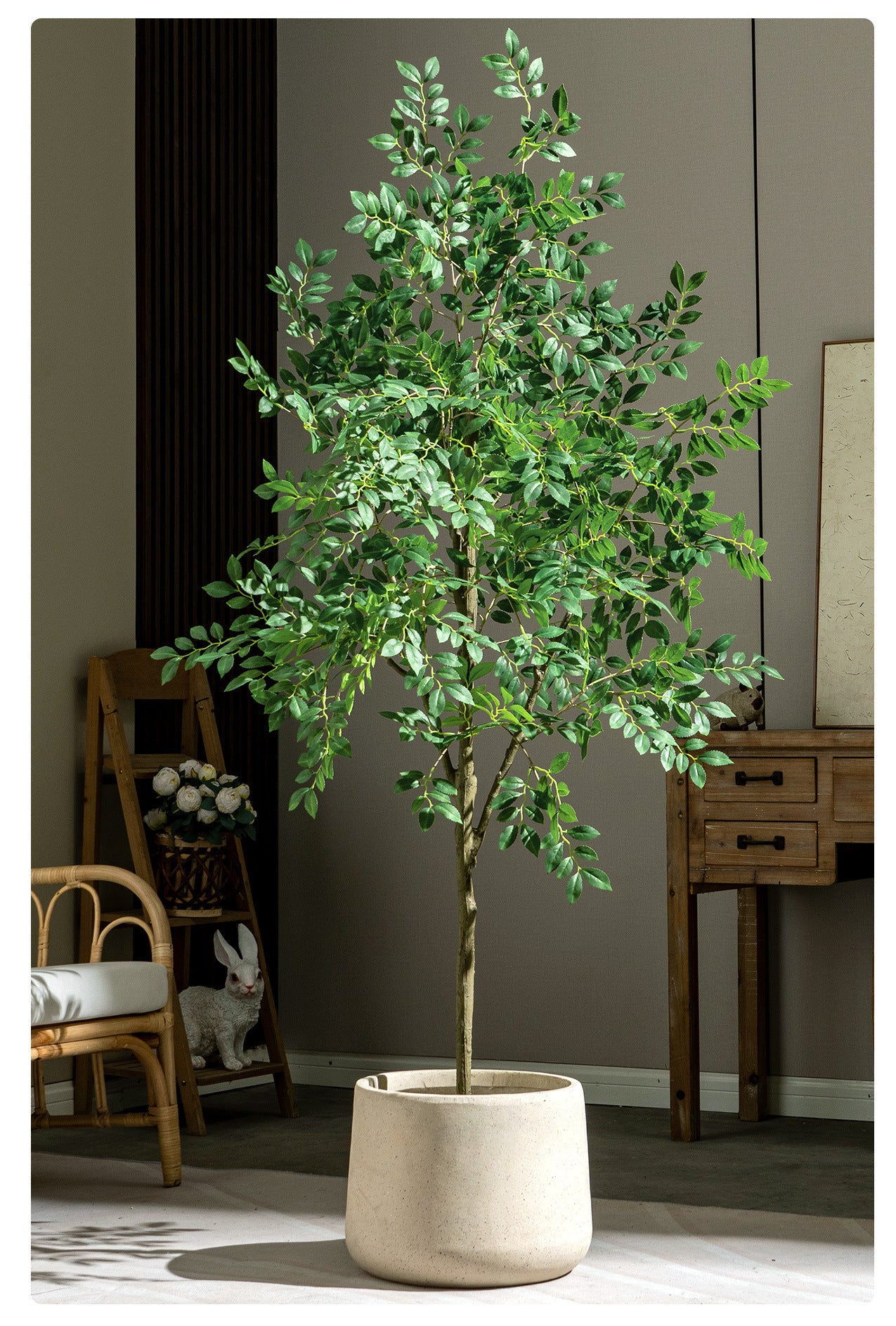 High-End Artificial Green Plant Elm Money Tree Banyan Tree Large Floor Plant Indoor Living Room Atmosphere Fake Tree Landscaping Decoration