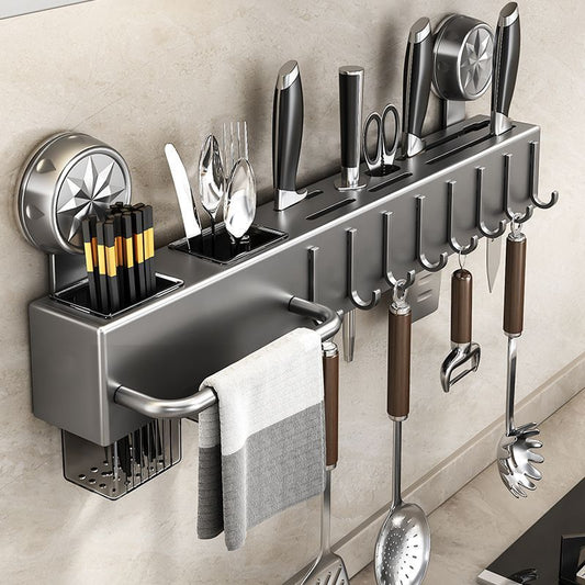 Source Factory Suction Cup Knife Holder Kitchen Storage Rack No-Drill Multifunctional Kitchen Rack Knife and Chopstick Organizer Rack