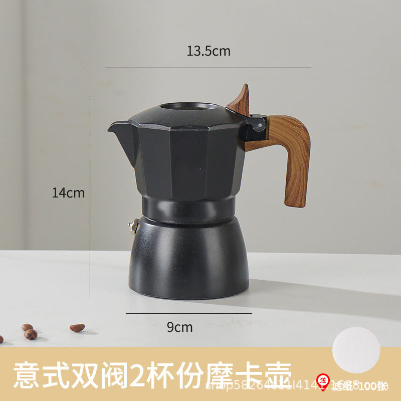Moka Pot Home Use Small Coffee Pot Coffee Brewing Set Double Valve Hand Brew Pot Espresso Extraction Italian Coffee Machine