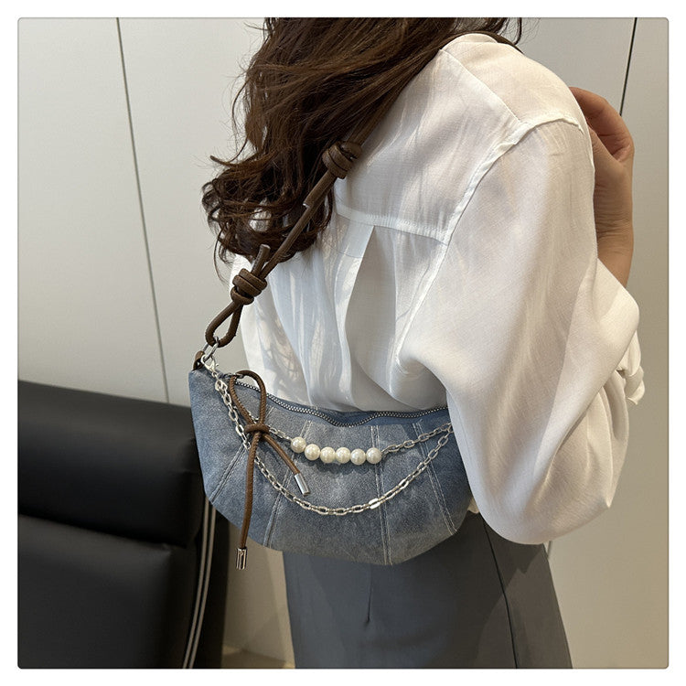 French Niche Ox Horn Bag for Women Shoulder Bag2025New Fashion Dumpling Bag Versatile Simple Crossbody Bag Export