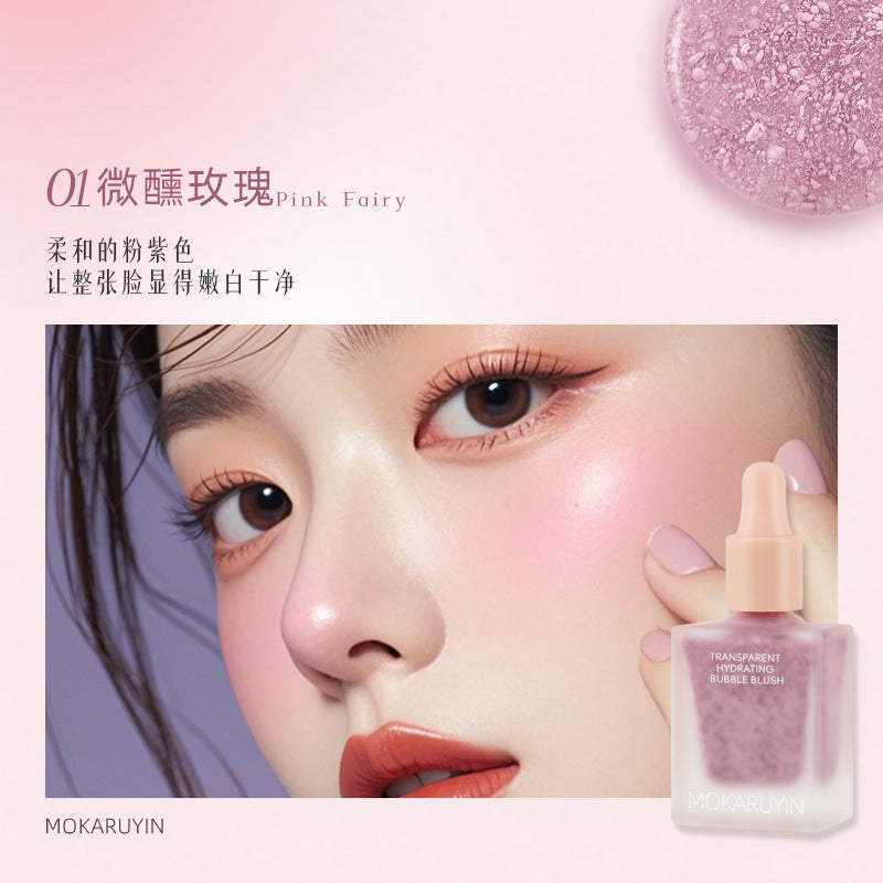 Magic Card Ruyin Clear Water Feel Bubble Blush Matte Shimmer Natural Hydrating Low Saturation Long-lasting Liquid Blush6095
