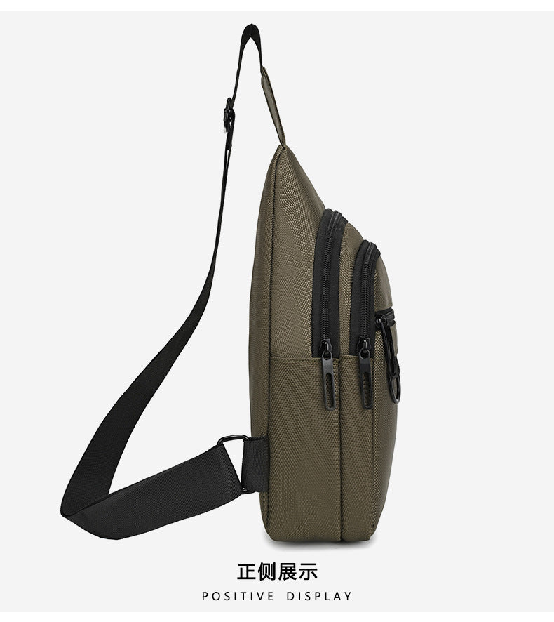 Silk Chest Bag Autumn New Large Capacity Casual Men's Bag Lightweight Simple Water-Resistant Oxford Cloth Crossbody Backpack