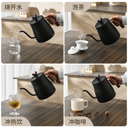 Electric Kettle Cross-Border Knob Temperature Control Narrow Spout Long Spout Pour Over Coffee Pot Stainless Steel Kettle Electric Kettle