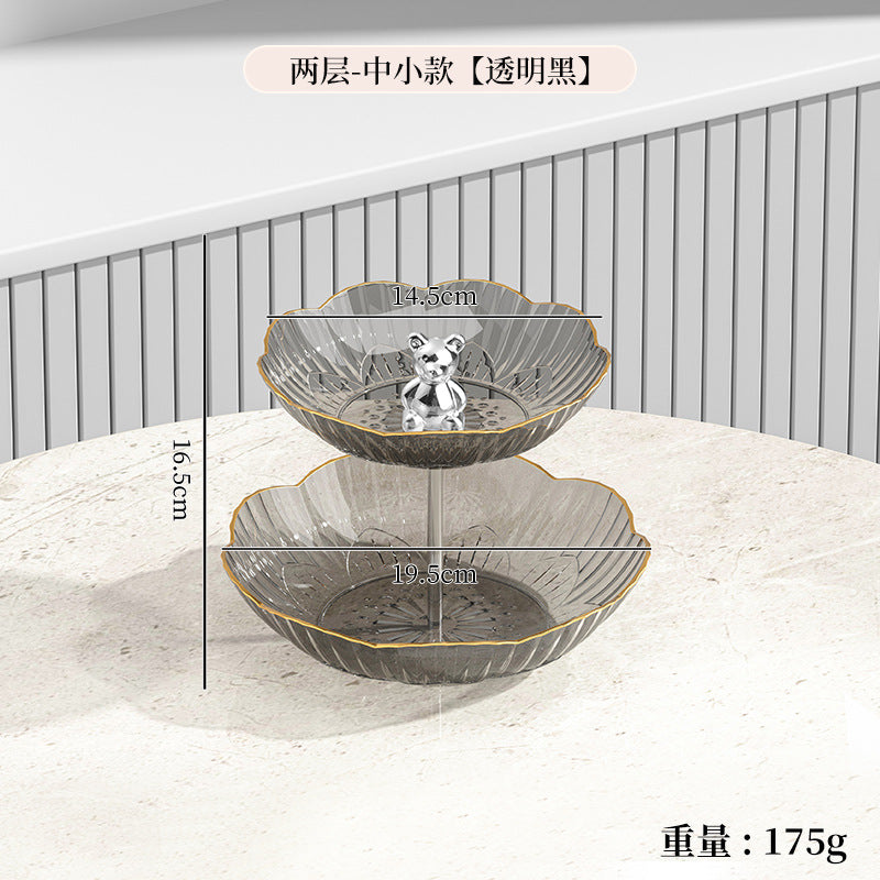 Multi-layer Fruit Plate High-end Luxury Style Home Living Room Snacks Nuts Candy Dried Fruits Fruit Plate Tea Pastry Dessert Plate