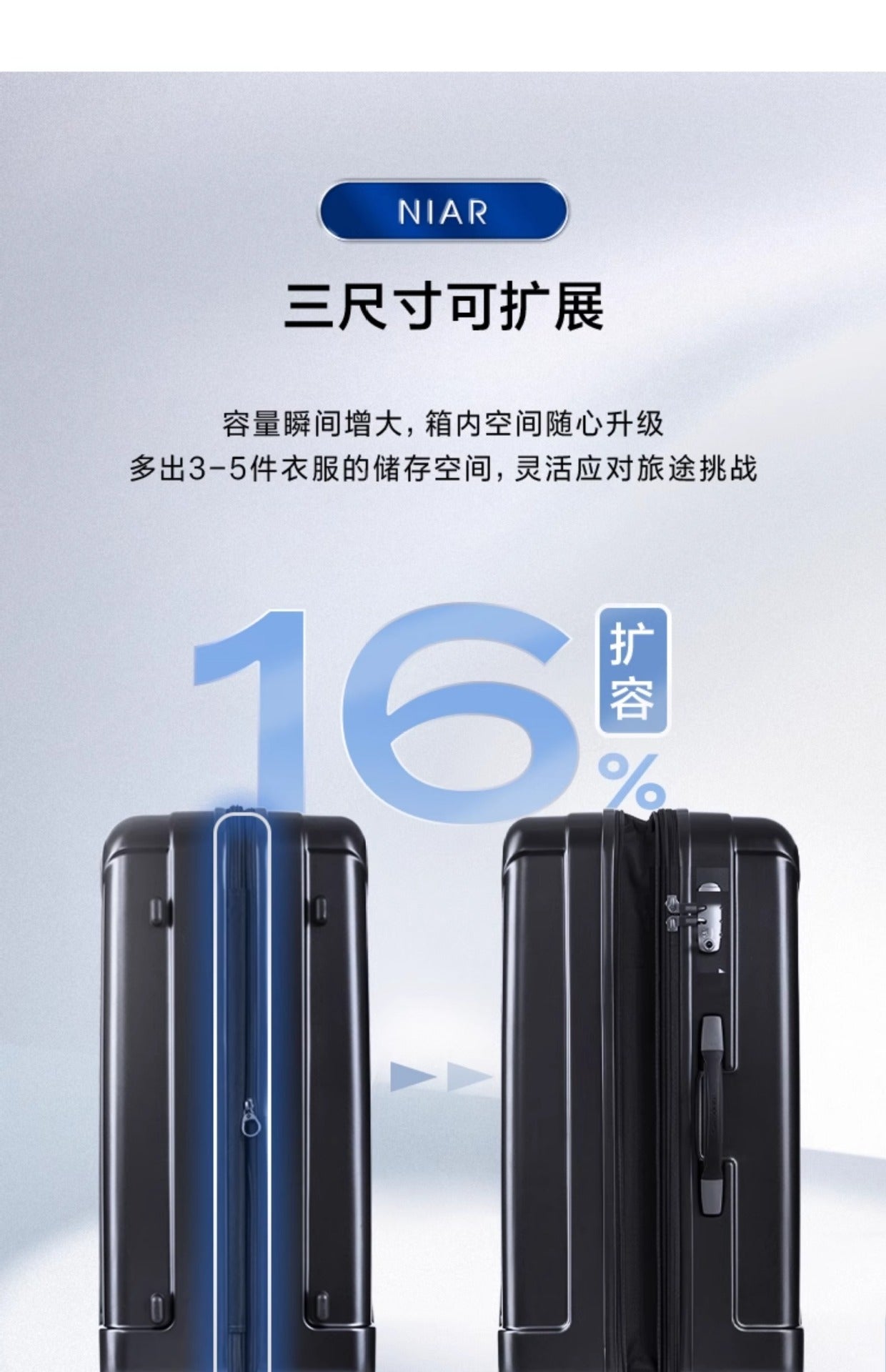 Samsonite NIAR Series Fashion Vertical Striped Wear-resistant Non-slip Travel Suitcase AY8Expandable Four-Wheel Trolley Case