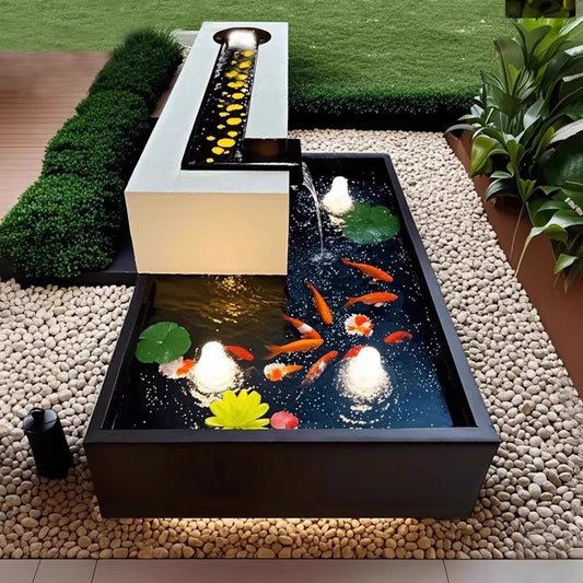 Stainless Steel Fish Pond Water Feature Flowing Water Ornament Garden Courtyard Outdoor Fountain Circulating Water Landscape Engineering Decoration