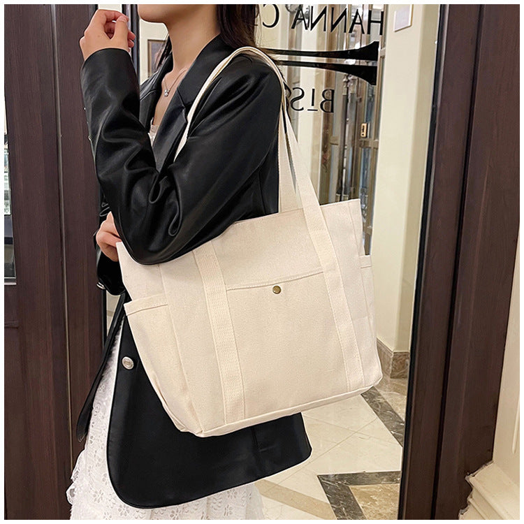 Large Capacity Tote Canvas Bag for Work and Going out Good-looking Commuter's All-Matching Art Student Book One Shoulder Bag Bag