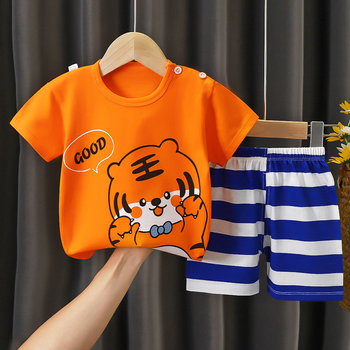 Children's Summer Short Sleeve Set a Cotton-like Boys' and Girls' Clothing t T-shirt Baby Summer Clothing2025Children's Clothing