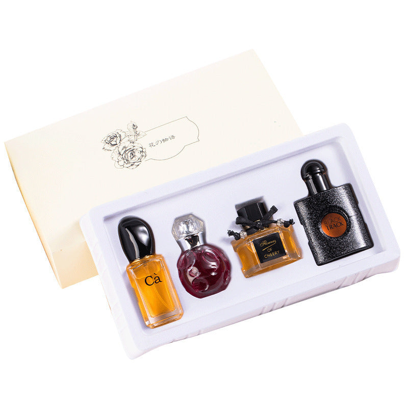 Flower Story Gift Box Women's Perfume Four-piece Set Perfume Wholesale Long-lasting Light Fragrance Recommended Black Coffee Perfume Women