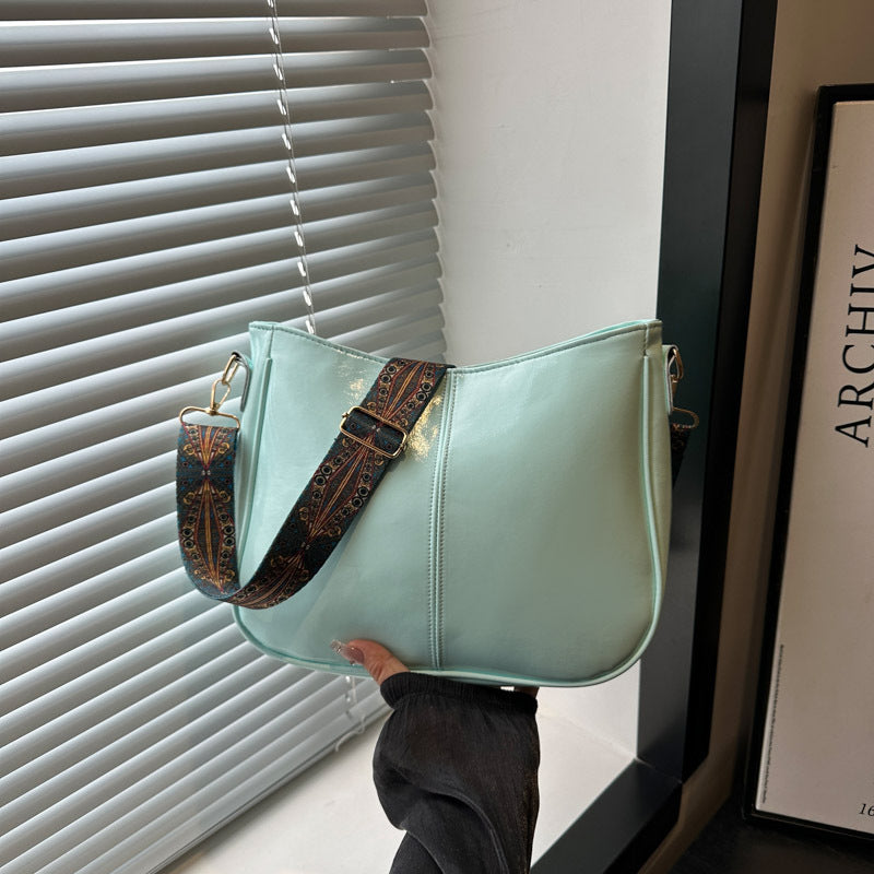 2025Summer New Women's Bag Simple Fashion Single Shoulder Bag European and American Trendy Women's Crossbody Bag Commuter Tote Bag