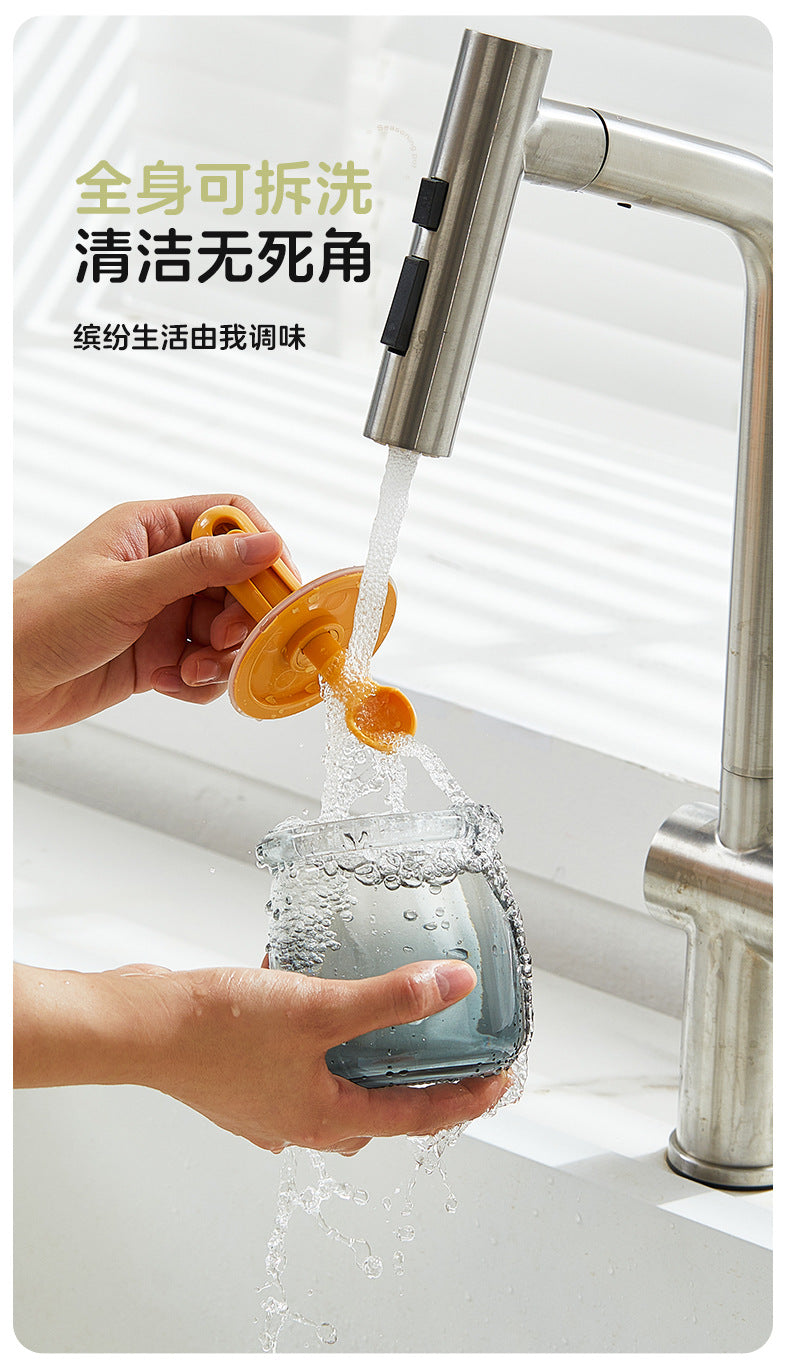 Adjustable Glass Seasoning Bottle Sealed Integrated Moisture-Proof Kitchen Seasoning Bottle Household MSG Salt Jar Set