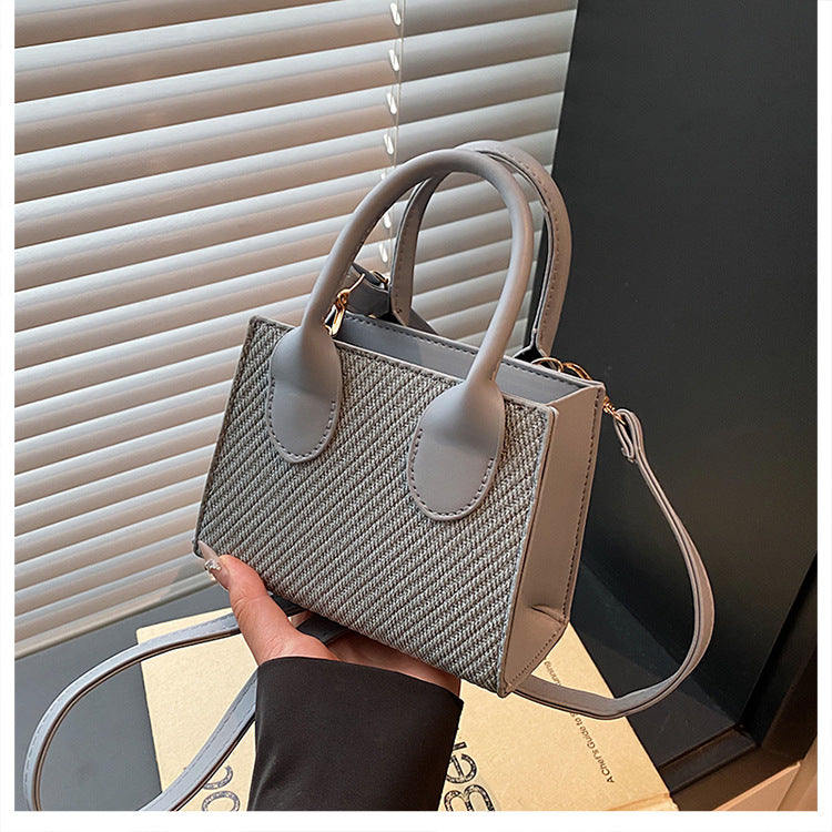 Korean Style Simple Crossbody Personality Small Square Bag2024Summer new style casual stylish single-shoulder bag corduroy handbag