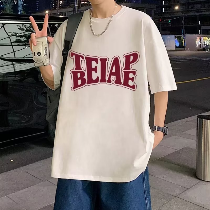 Summer New Short Sleeve Loose t T-shirt Men Fashion Brands Casual Half Sleeve Trendy T-shirt Bottoming Shirt Half Sleeve Shirt