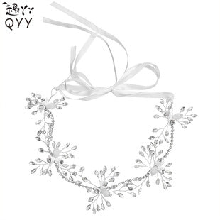 European and American Bride Accessories Wedding Dress Hairband Handmade Pearl Mesh Hair Press Headpiece Exotic Style Accessories Headband