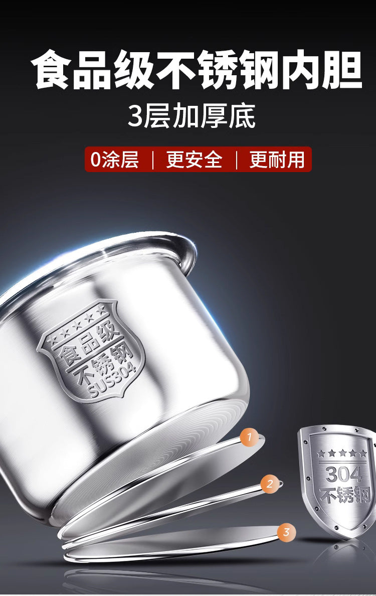 Mini Rice Cooker3-4Small Rice Cooker1-2People304Stainless Steel Food Grade Inner Tank Household Old Style5-6