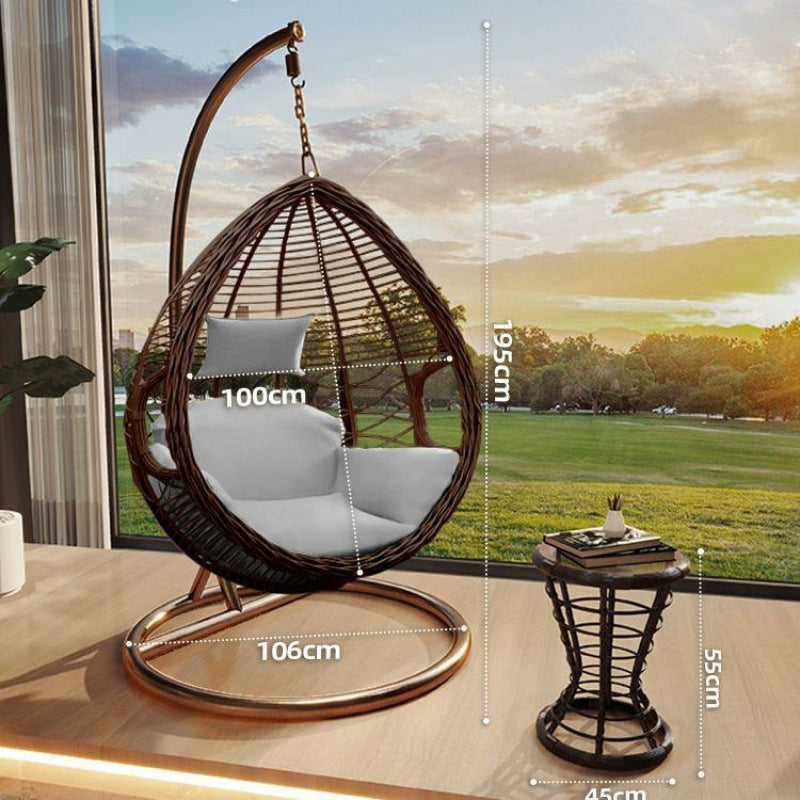 Outdoor Hanging Basket Chair Swing Courtyard Double Hanging Chair Home Balcony Indoor Internet Celebrity Bird's Nest Hammock Rattan Chair Rocking Chair