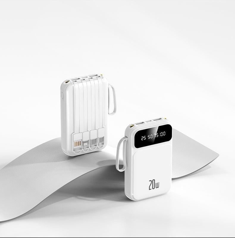 3C Certified Power Bank with Cable20000mAh large capacity portable power bank suitable for airplane use LOGO Customization
