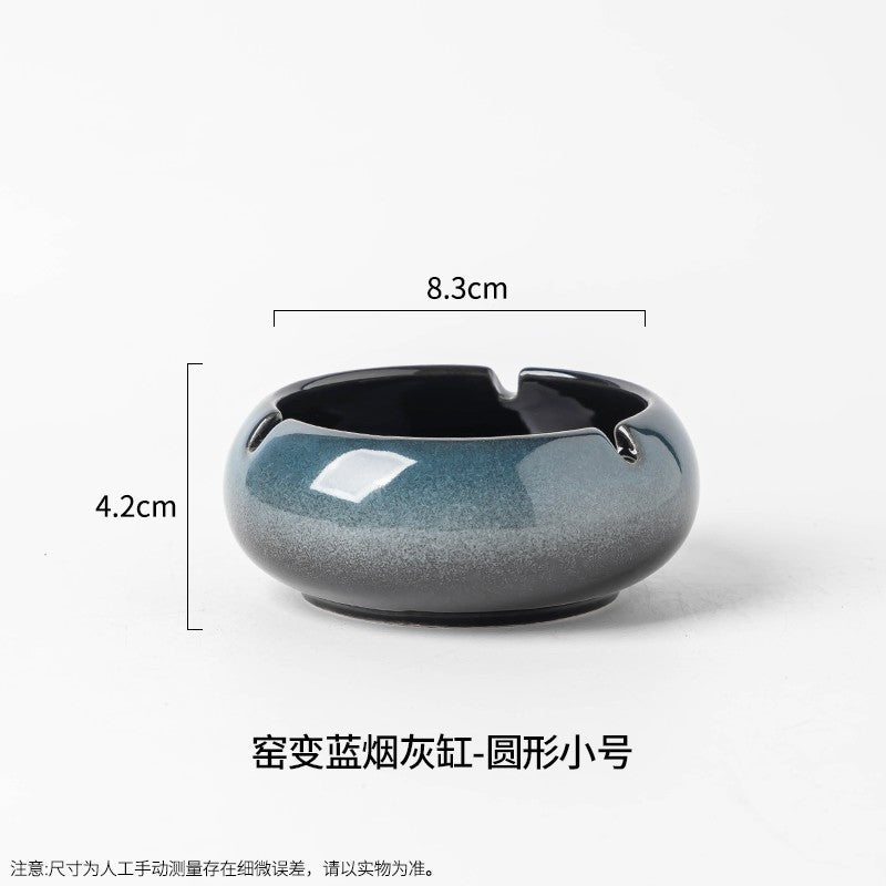 Large Ashtray Creative Personality Ceramic Ashtray Home Retro Chinese Style Living Room Light Luxury Office Trendy Ashtray