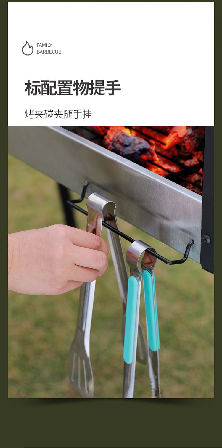 Portable BBQ Grill Outdoor Charcoal Folding BBQ Rack Stainless Steel Thickened BBQ Stove BBQ Barbecue Utensils