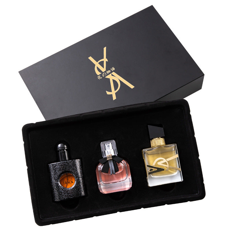 Flower Story Gift Box Women's Perfume Four-piece Set Perfume Wholesale Long-lasting Light Fragrance Recommended Black Coffee Perfume Women