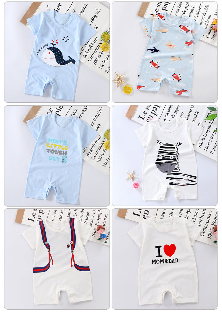 Spring and Summer New Baby Short Sleeve Romper Summer Spring Autumn Thin Newborn Romper a Newborn Short Sleeve Romper A Class