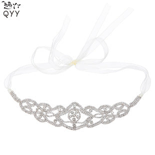 European and American Bride Accessories Wedding Dress Hairband Handmade Pearl Mesh Hair Press Headpiece Exotic Style Accessories Headband