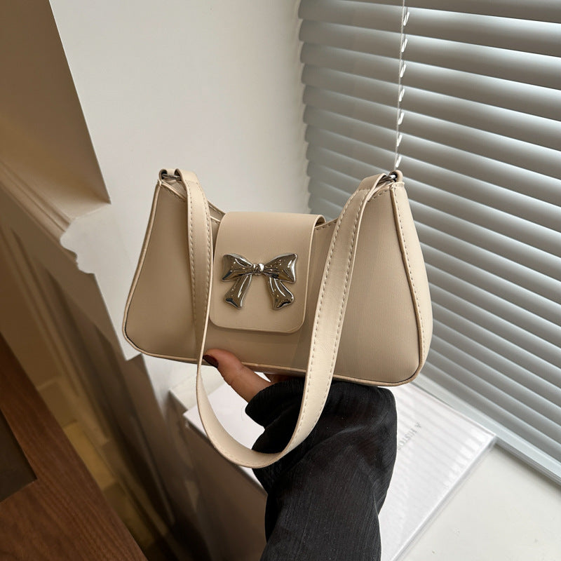 Korean Style Versatile Bag for Women2025Spring New Trendy Fashionable Single Shoulder Bag with Bowknot ins Underarm bag