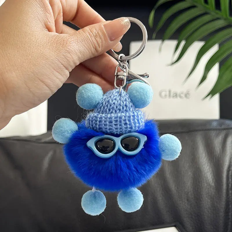 Rex Rabbit Fur Small Coal Ball Keychain Small Pendant Big Eyed Cartoon Plush Backpack Pendant High-end Small Gift http://detail.1688.com/offer/969101839202.html