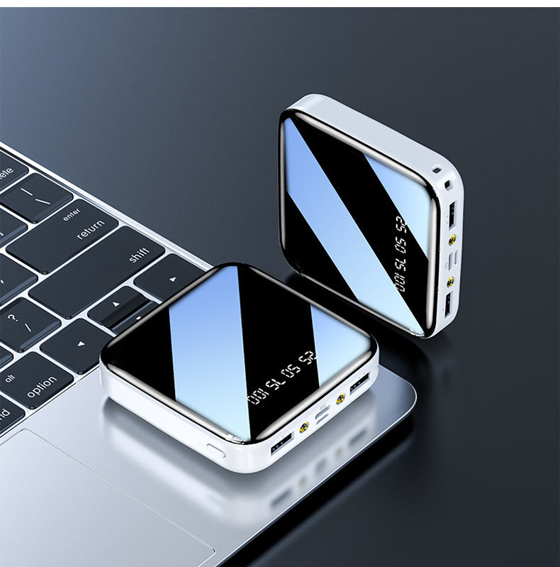 3C Certified Cross-Border Mirror Mini Power Bank20000mAh Portable Power Bank Gift Printing logo