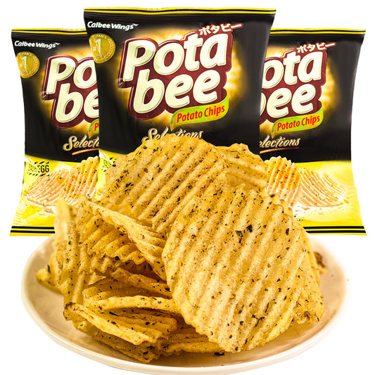 New goods imported from Indonesia Calbee/Calbee Portabi Seaweed Flavored Potato Chips68g Internet Celebrity Potato Chips Casual Puff Snacks