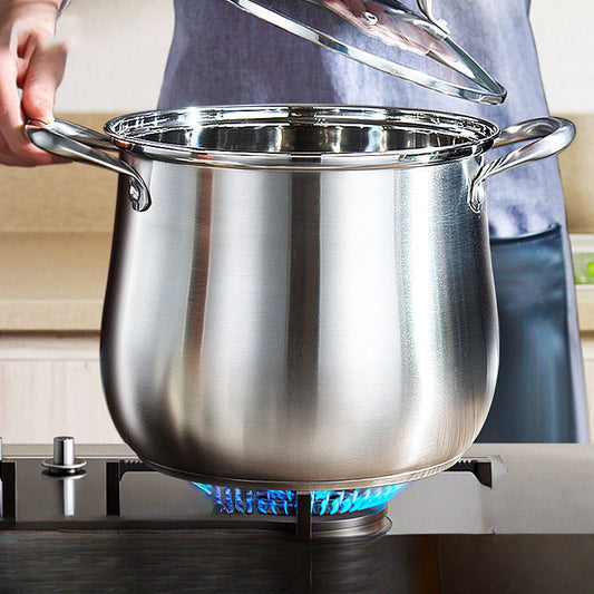 【Extra Large Capacity Stock Pot】304Stainless Steel Extra Tall Pot Household Thickened Large Capacity Steaming Cooking Stewing Pot Electric