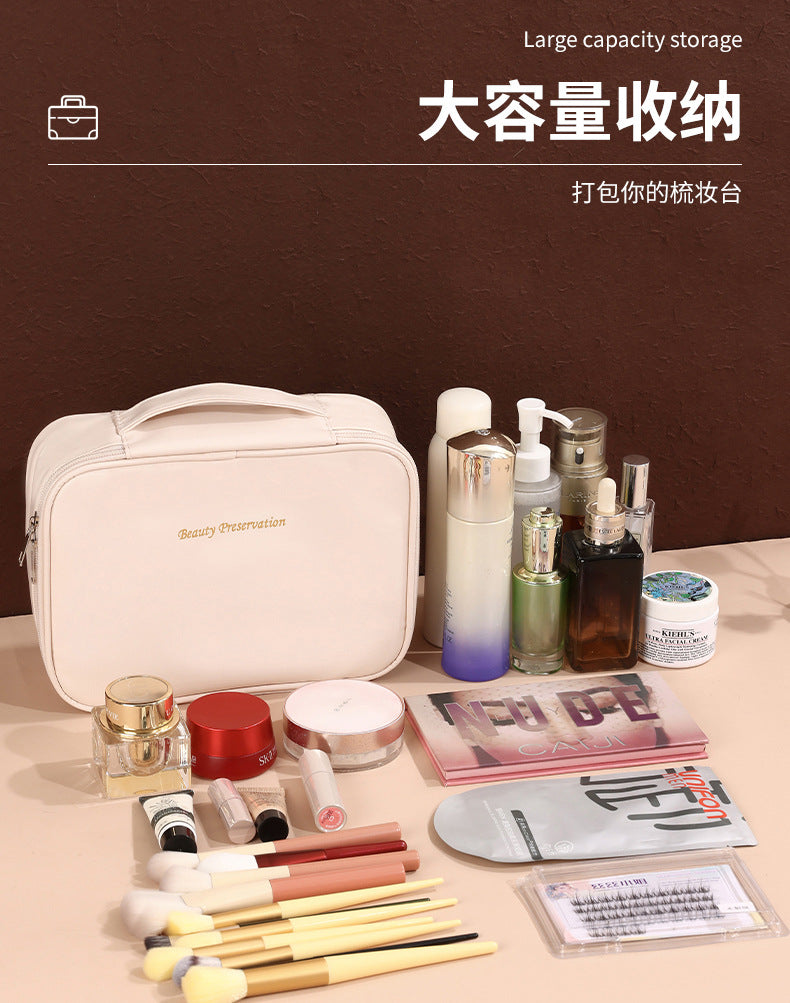 Cross-Border New Detachable Makeup Bag Waterproof Large Capacity Storage Bag Portable Handheld Free Partition Toiletry Bag