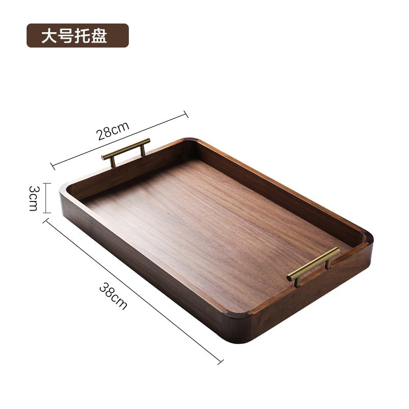Black Walnut Tea Cup Tray Wooden Tray Household Wooden Tea Cup Tray Wooden Cutlery Plate Bread Plate Hotel