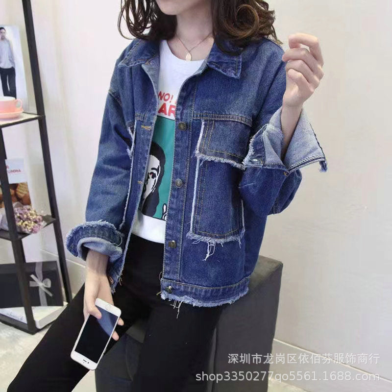 Spring and Autumn Foreign Trade Cross-Border Women's Denim Shirt Trendy Brand Korean Version Street Style Denim Top Women's Export Miscellaneous Denim Jacket