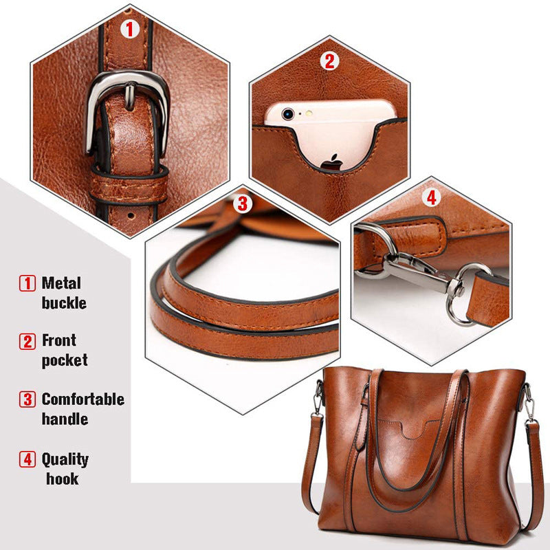 Export Women's Tote Bag PU Urban Simple Women's Travel Versatile Shoulder Bag Crossbody Bag Tassel Handbag