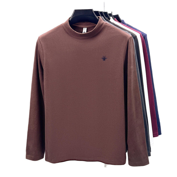 Cross-border foreign trade high-end pony embroidery men's long sleeve t Half Turtleneck Thermal Base Layer Shirt for Men Inner Wear