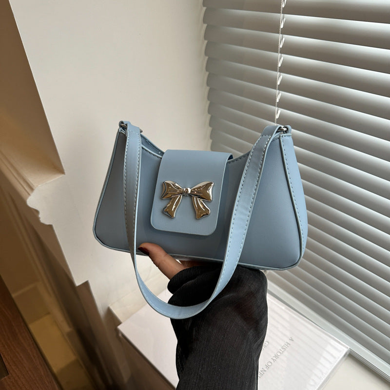 Korean Style Versatile Bag for Women2025Spring New Trendy Fashionable Single Shoulder Bag with Bowknot ins Underarm bag
